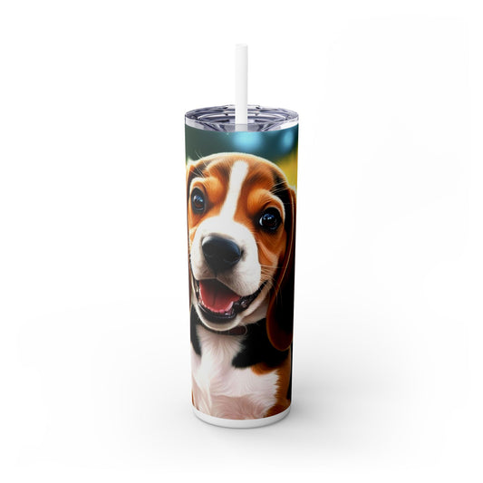 Beagle Skinny Tumbler with Straw, 20oz