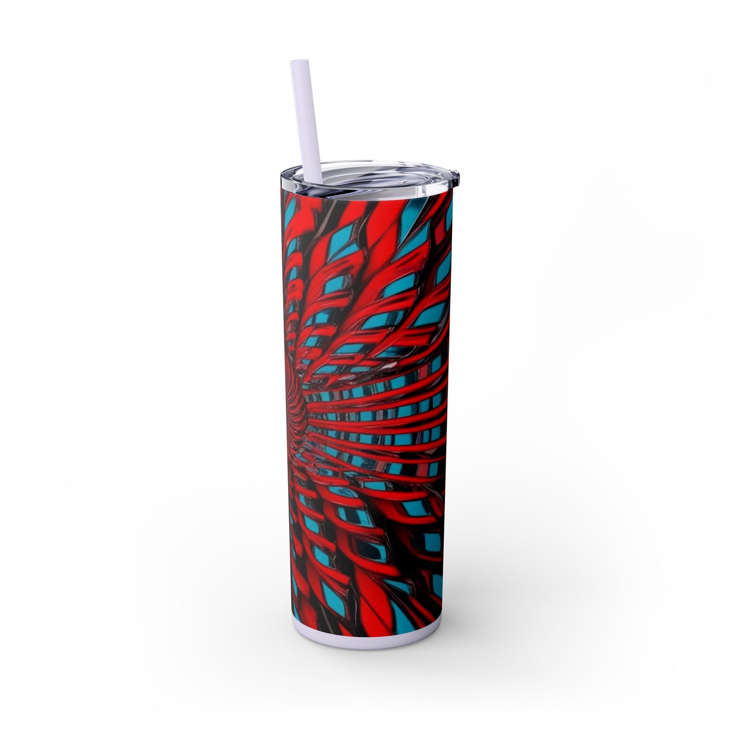 Optical Illusion Skinny Tumbler with Straw, 20oz