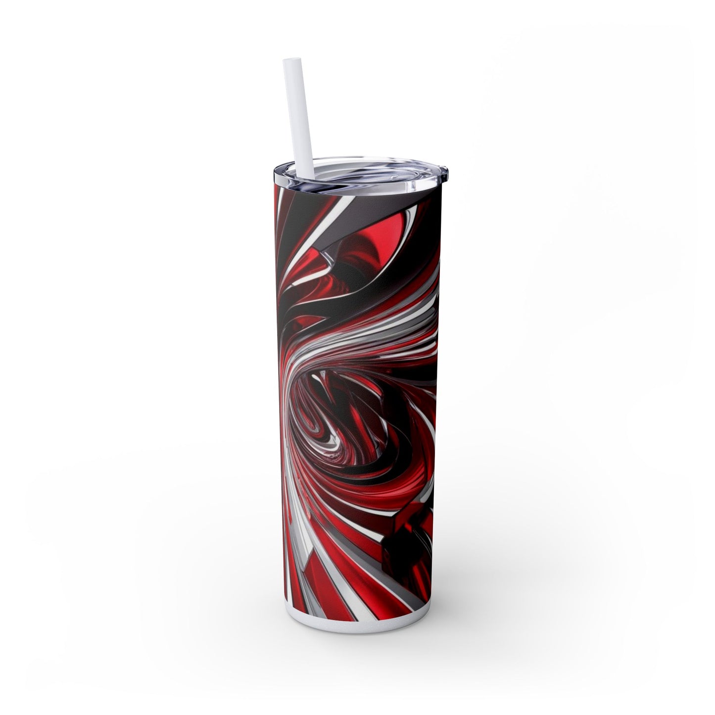 Optical Illusion Skinny Tumbler with Straw, 20oz