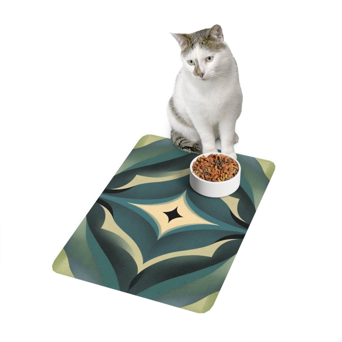 Pet Food Mat (12x18) - Optical Illusion