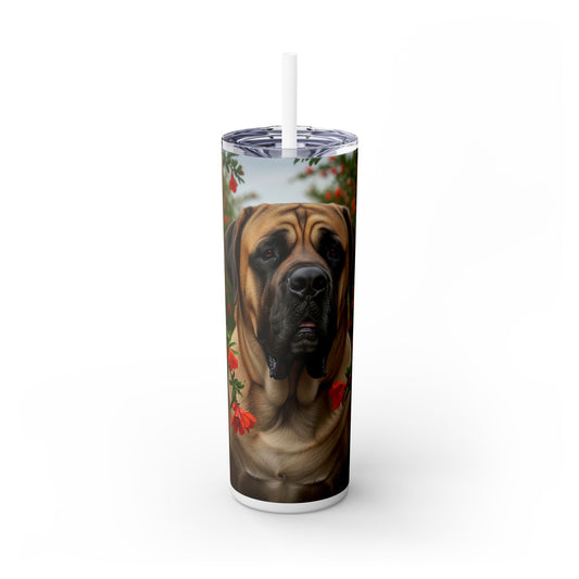 Mastiff Skinny Tumbler with Straw, 20oz