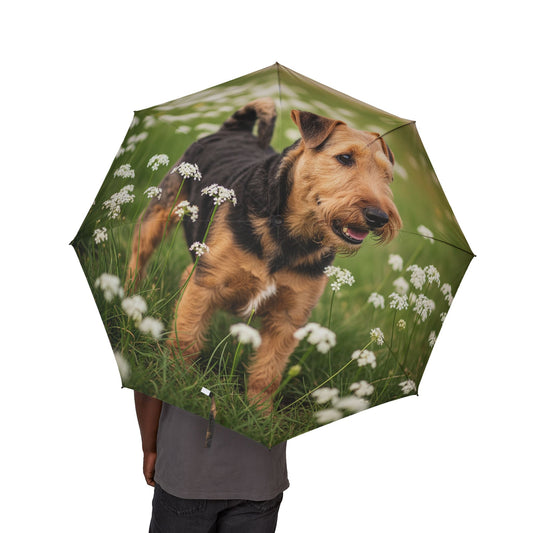 Lakeland Terrier Semi-Automatic Foldable Umbrella