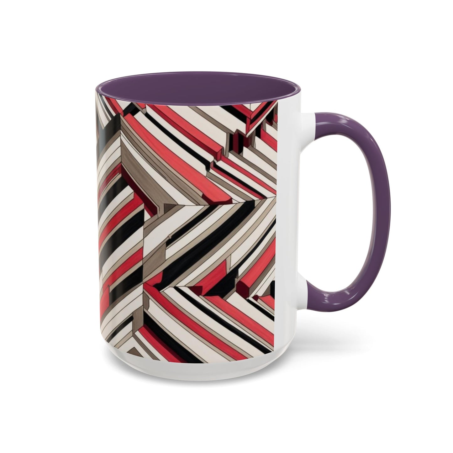 Optical Illusion Accent Mug – Ceramic Coffee Cup