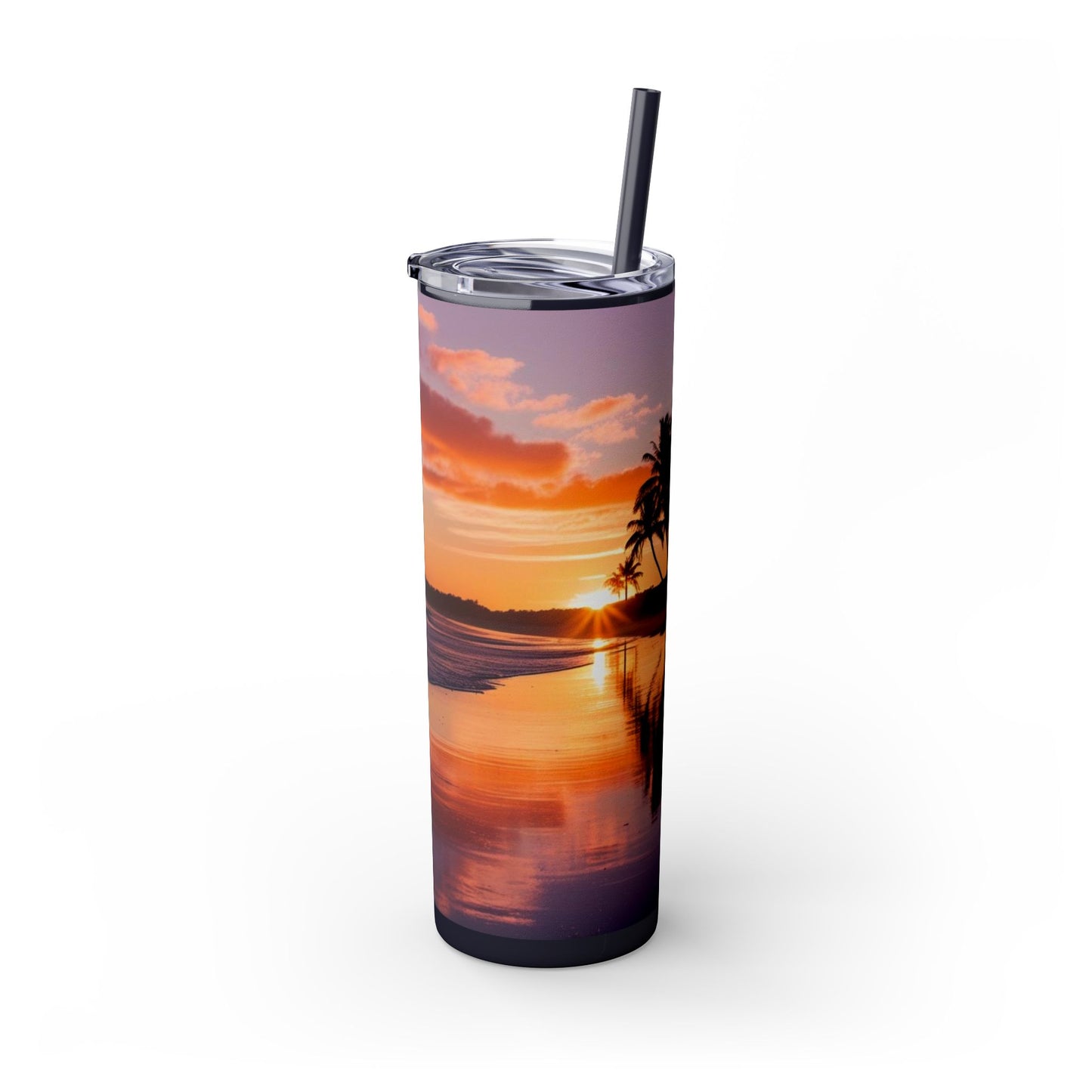 Brilliant Sunrise Skinny Tumbler with Straw, 20oz