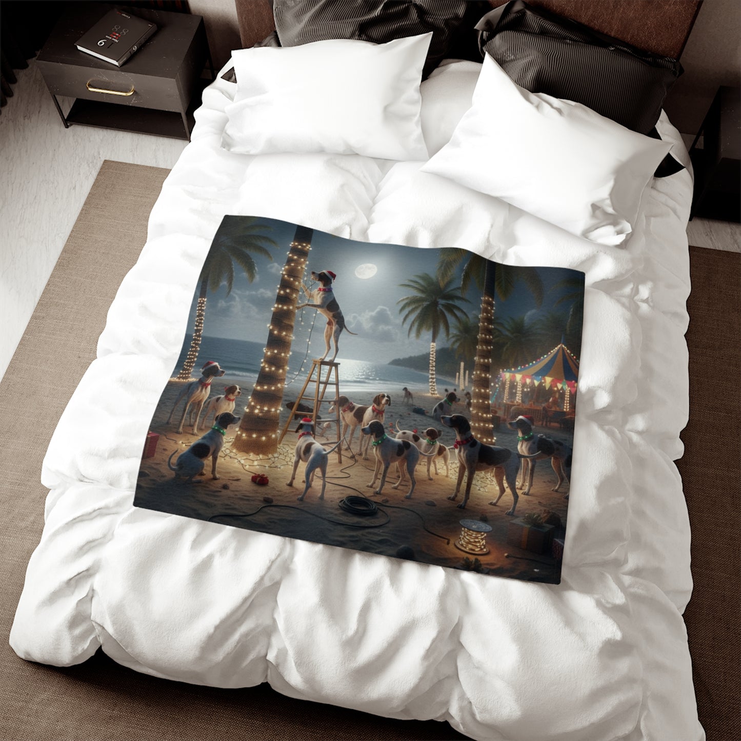 Coastal Holiday Decorating Party Blanket