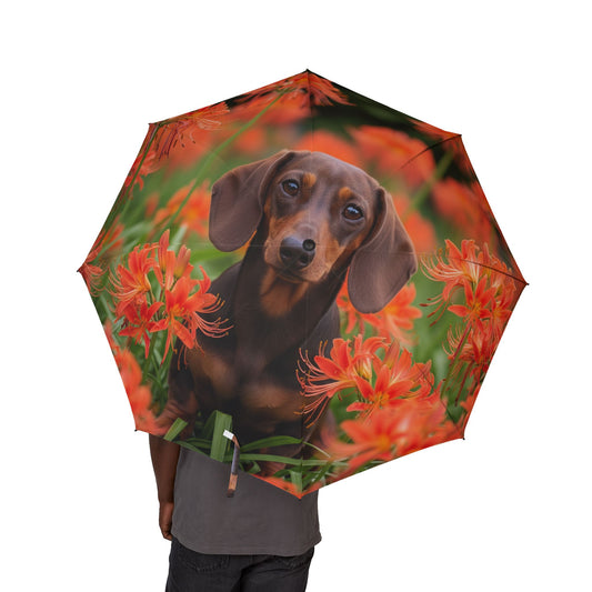 Dachshund Semi-Automatic Foldable Umbrella