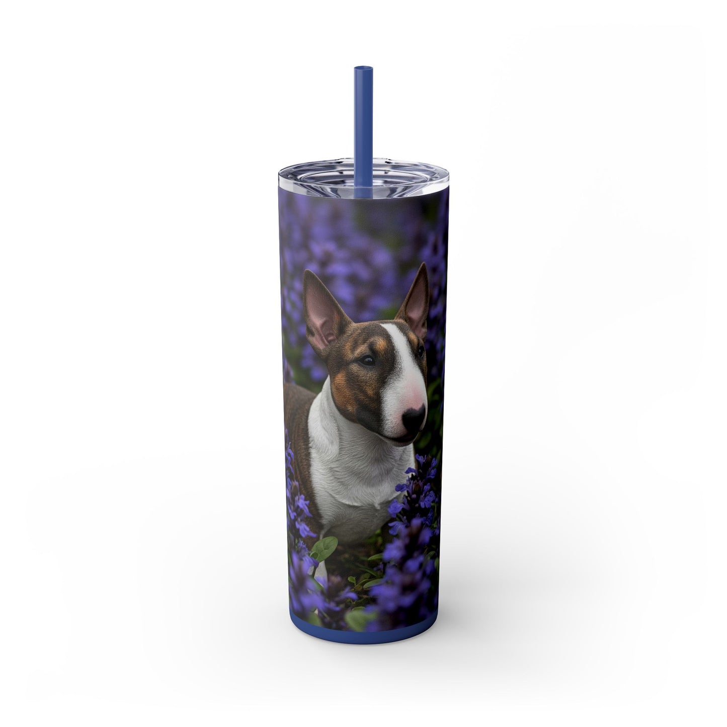 Miniature Bull Terrier Skinny Tumbler with Straw, 20oz