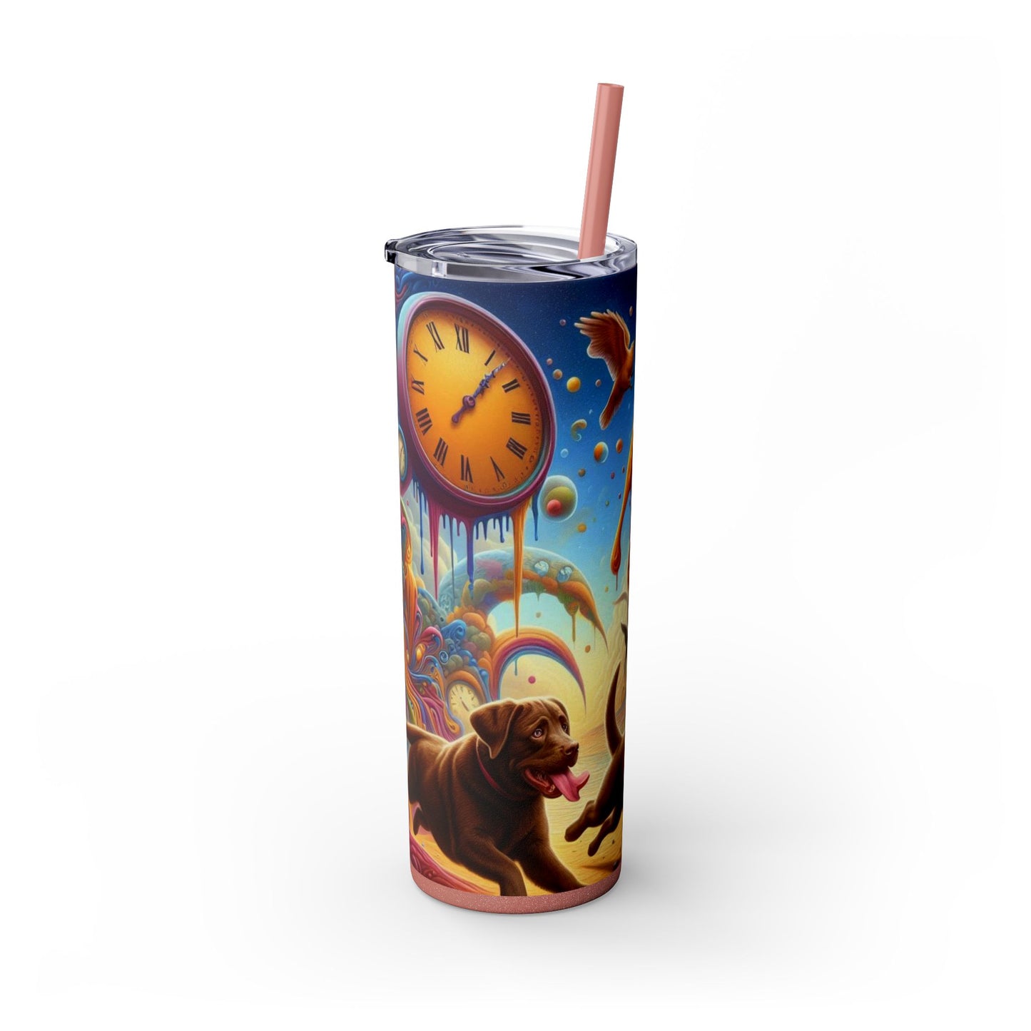 Gobelet Labrador en chocolat avec paille, 590 ml