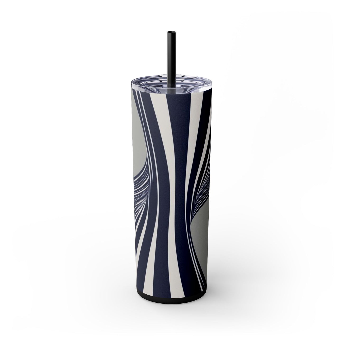 Optical Illusion Skinny Tumbler with Straw, 20oz