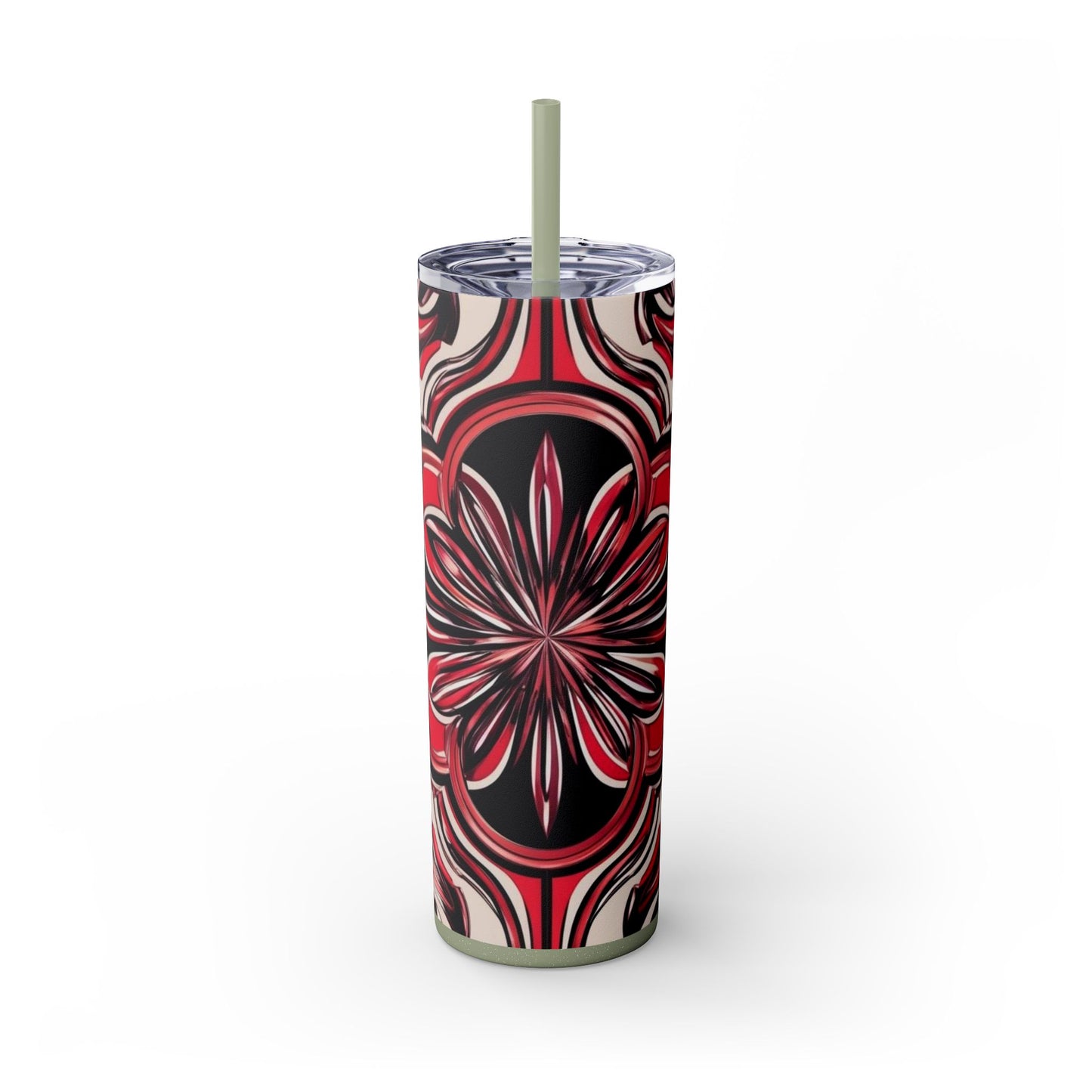 Optical Illusion Skinny Tumbler with Straw, 20oz