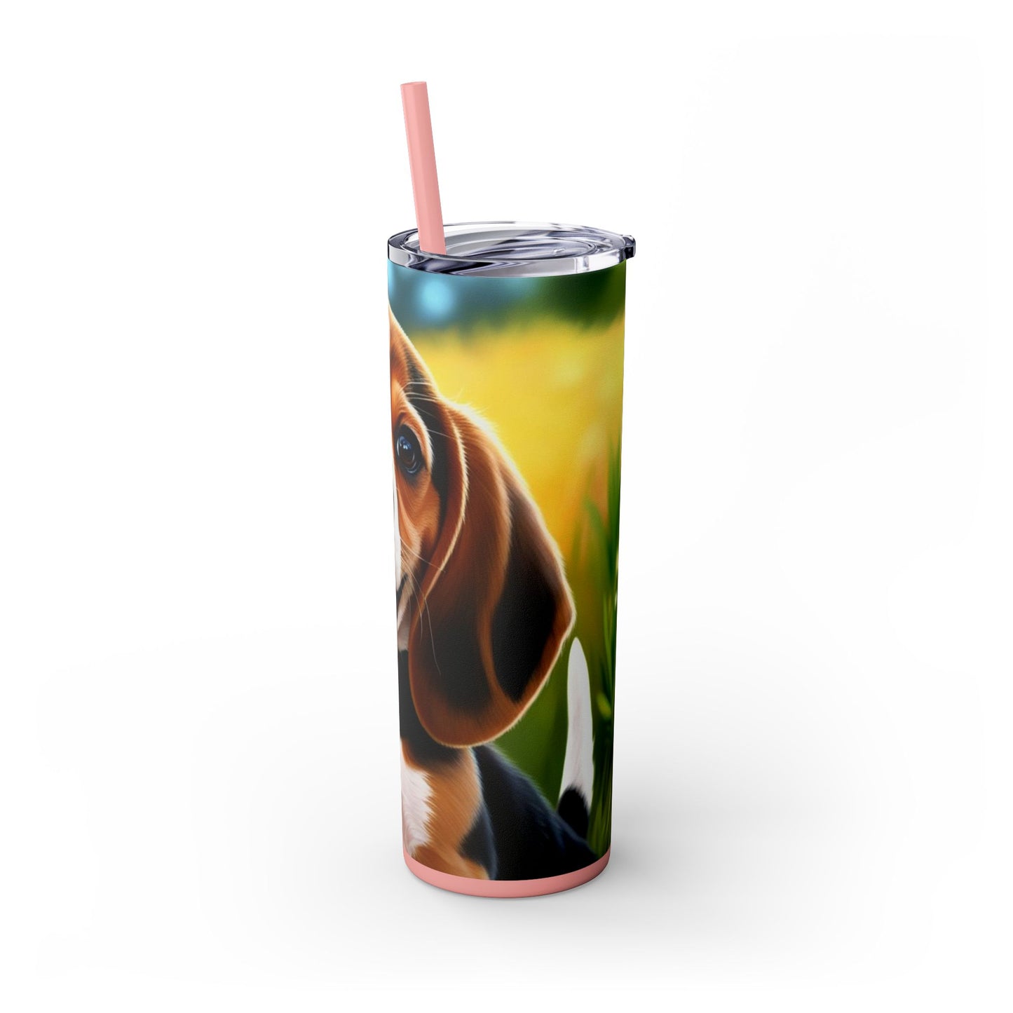 Beagle Skinny Tumbler with Straw, 20oz