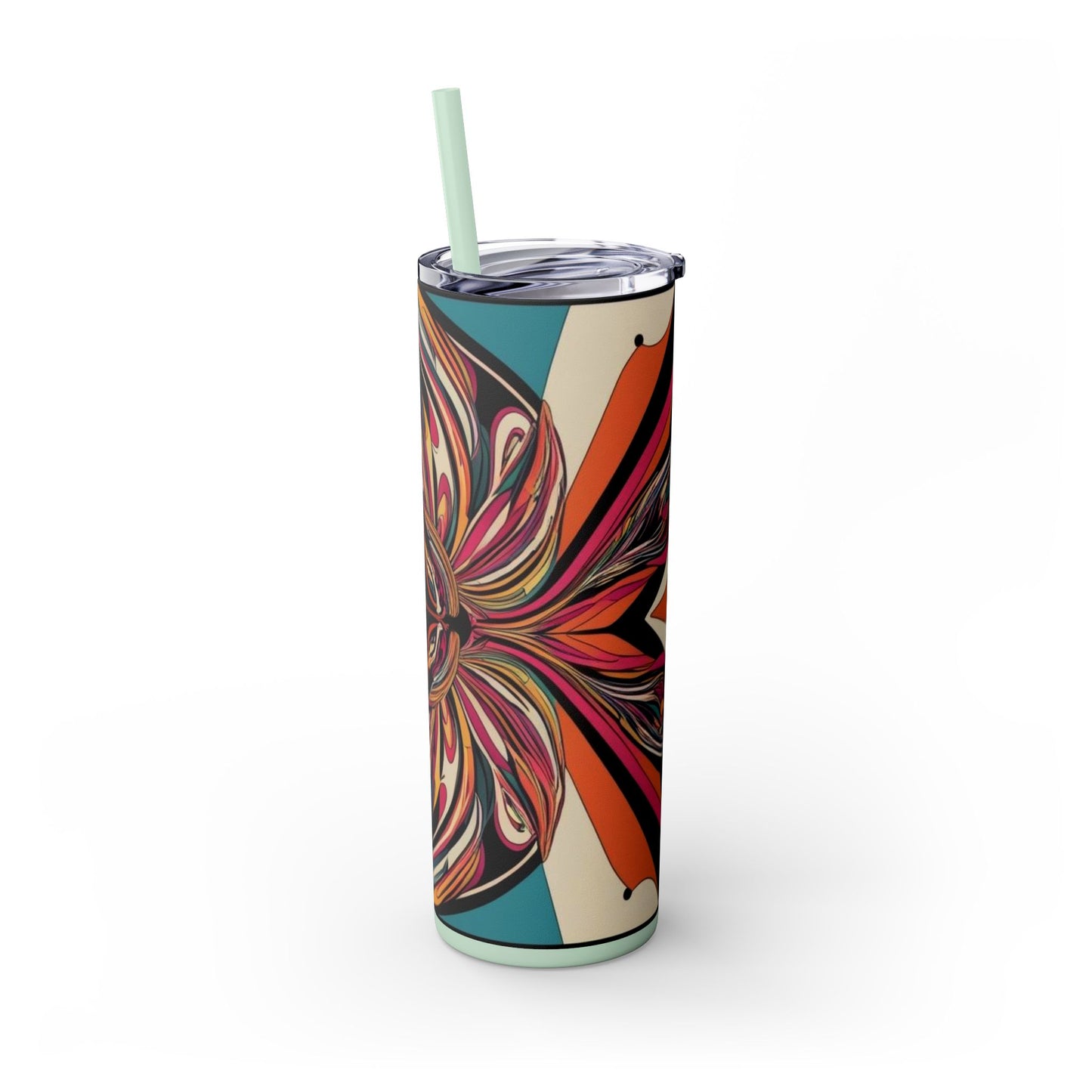 Optical Illusion Skinny Tumbler with Straw, 20oz
