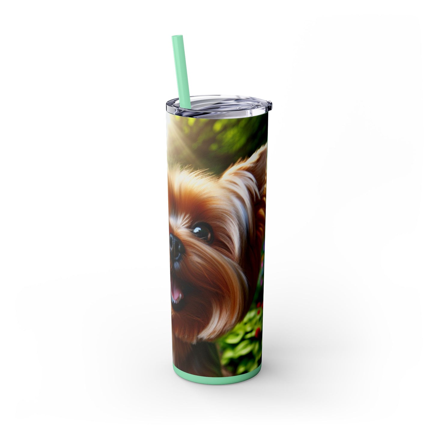 Yorkshire Terrier Skinny Tumbler with Straw, 20oz