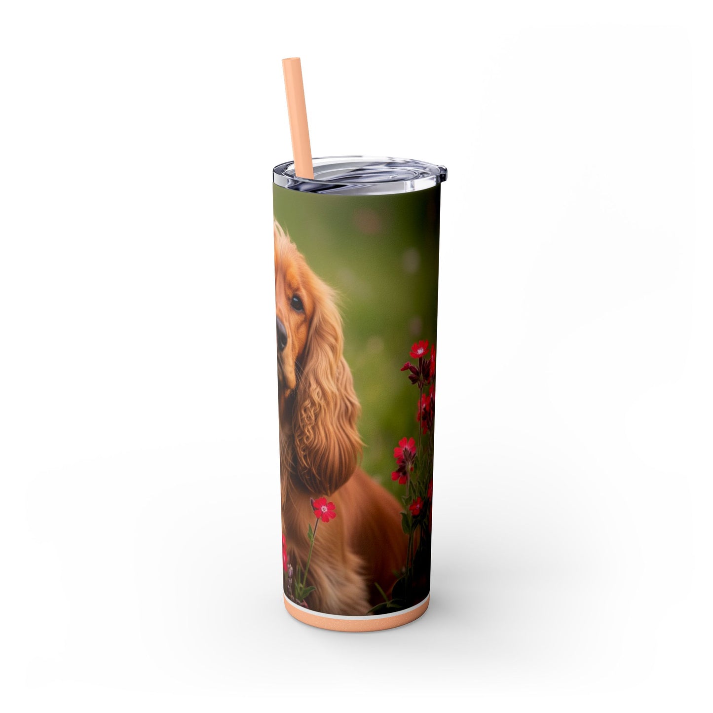 Vaso delgado con pajita de Cocker Spaniel, 20 oz