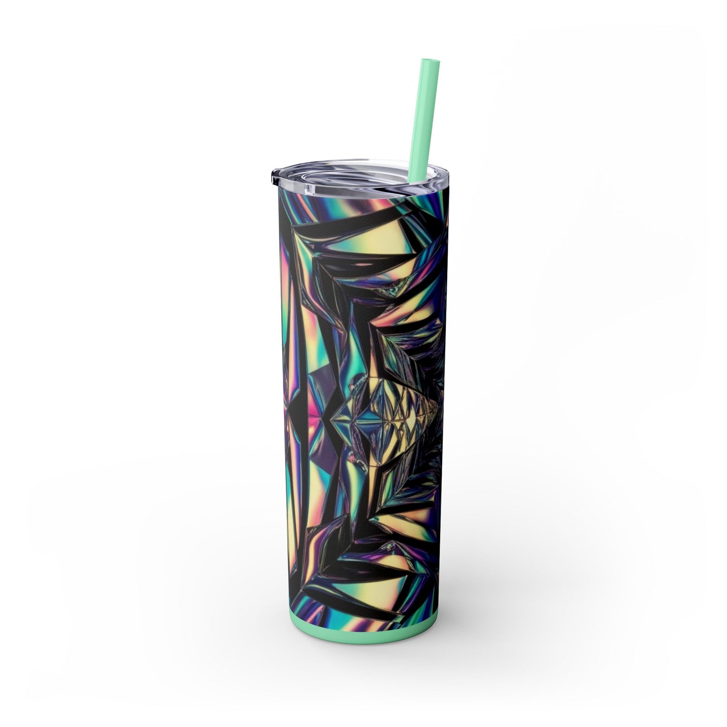 Optical Illusion Skinny Tumbler with Straw, 20oz