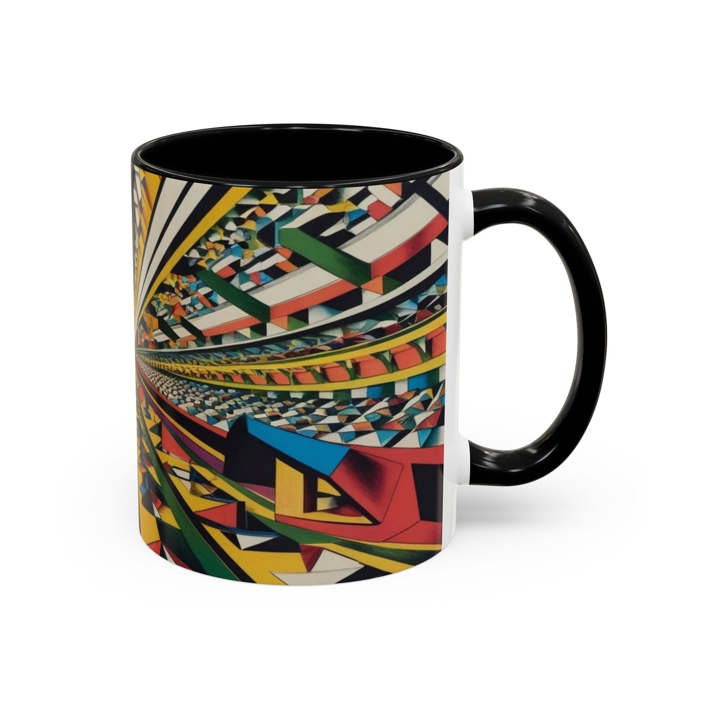 Optical Illusion Accent Mug – Ceramic Coffee Cup
