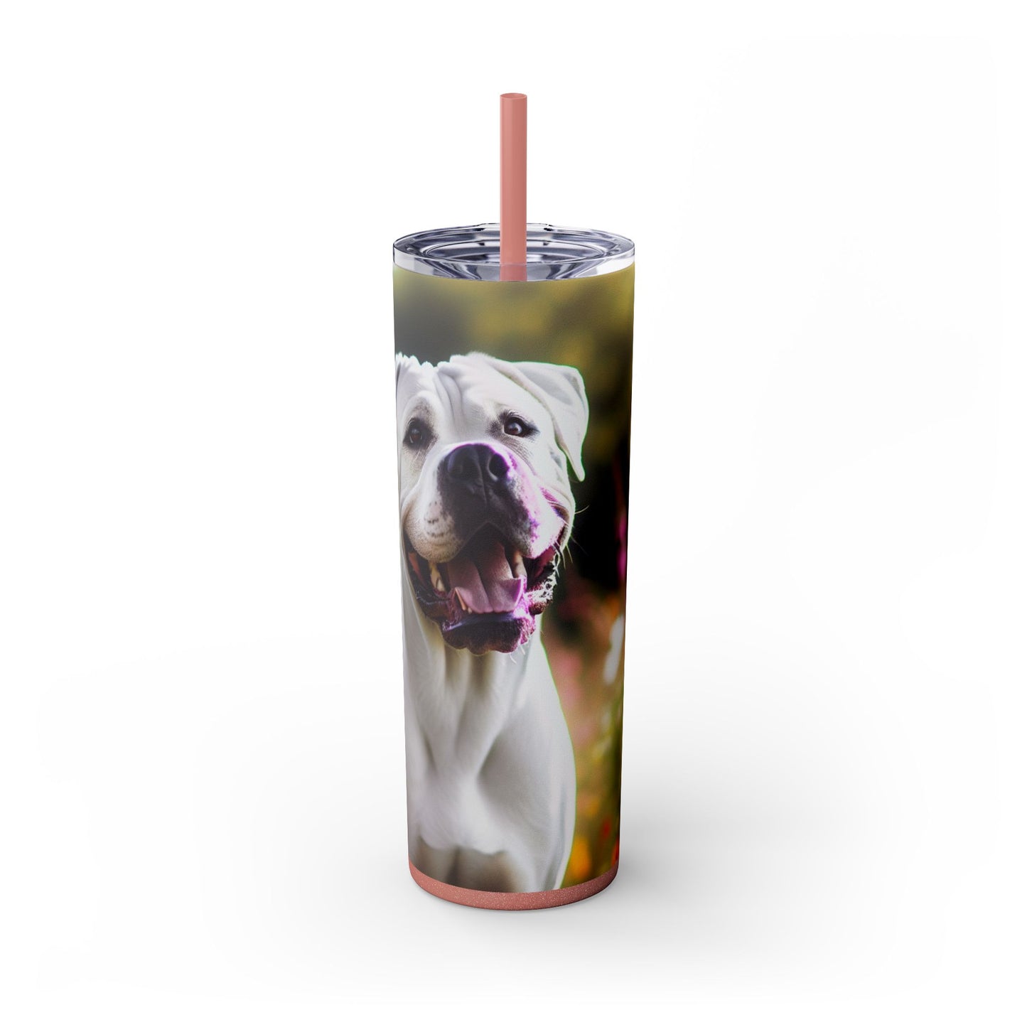 Vaso Dogo Argentino con pajita, 20 oz