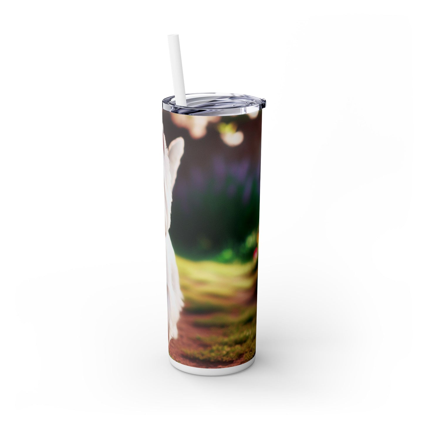West Highland White Terrier Skinny Tumbler with Straw, 20oz