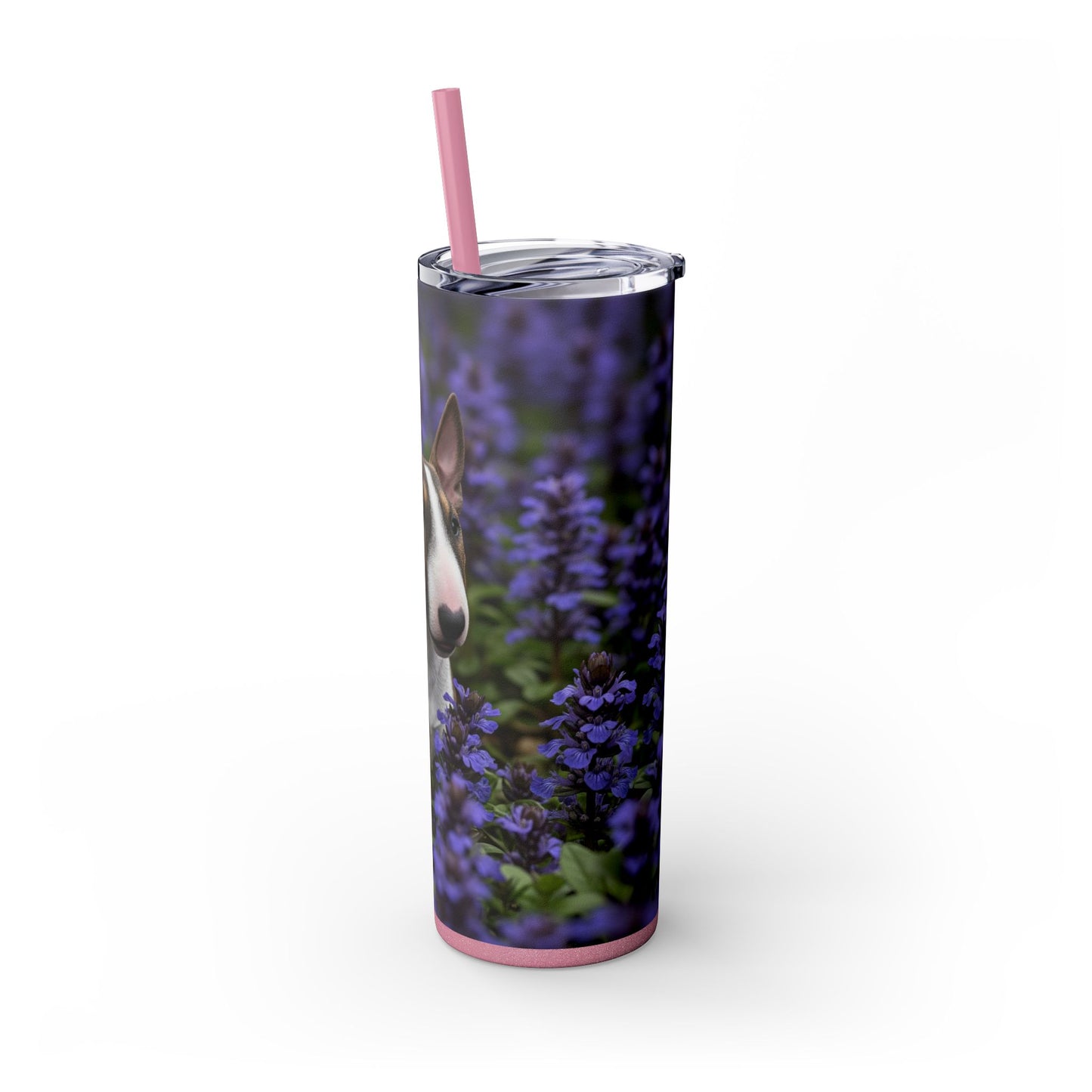 Miniature Bull Terrier Skinny Tumbler with Straw, 20oz