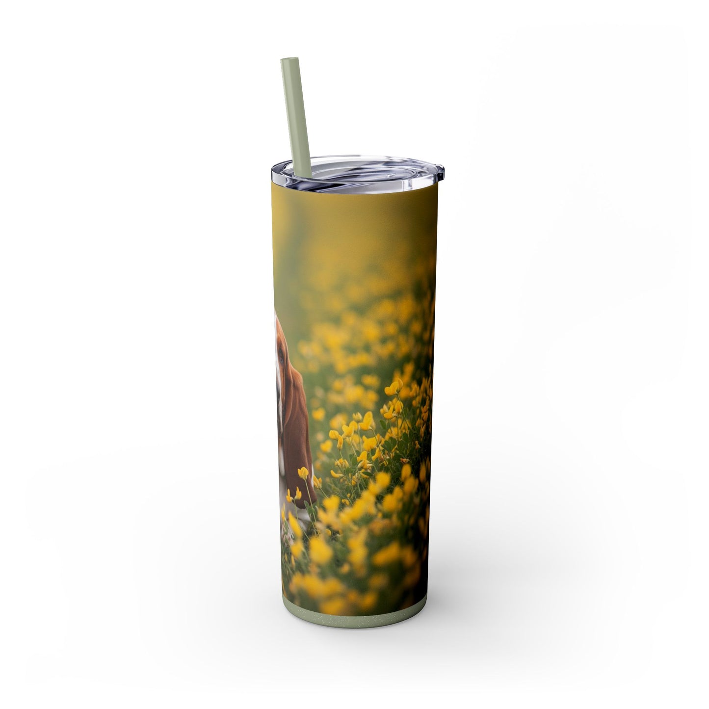 Basset Hound Tumbler with Straw, 20oz