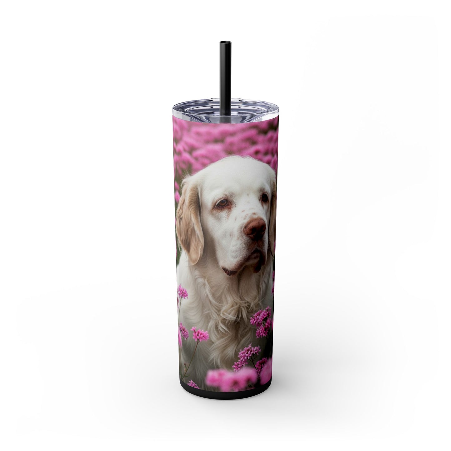 Gobelet isotherme Clumber Spaniel avec paille, 590 ml
