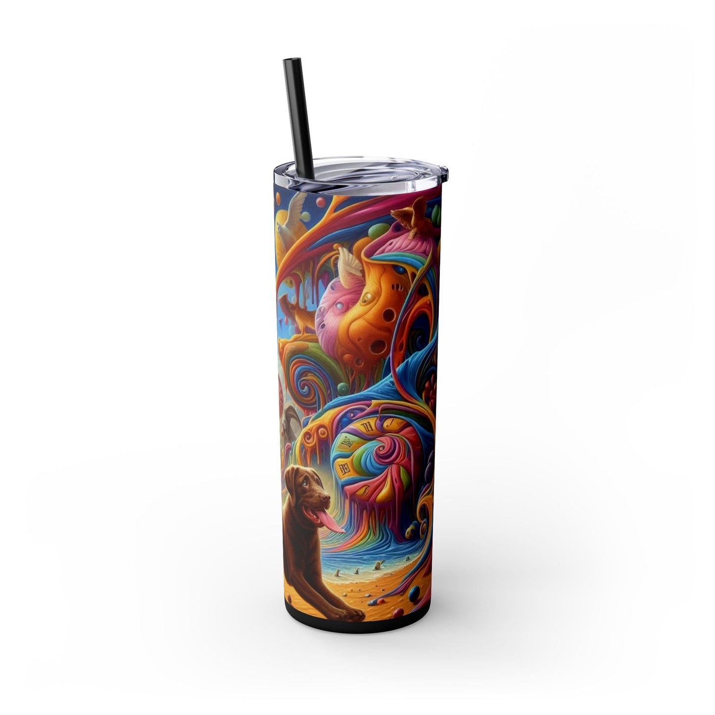 Gobelet Labrador en chocolat avec paille, 590 ml