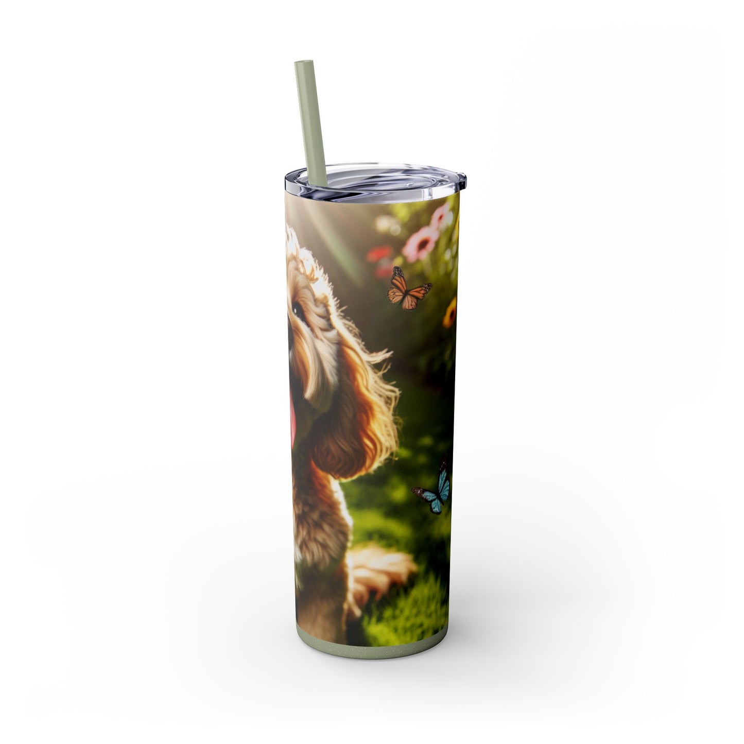Skinny Tumbler with Straw – 20 oz Stainless Steel Cup