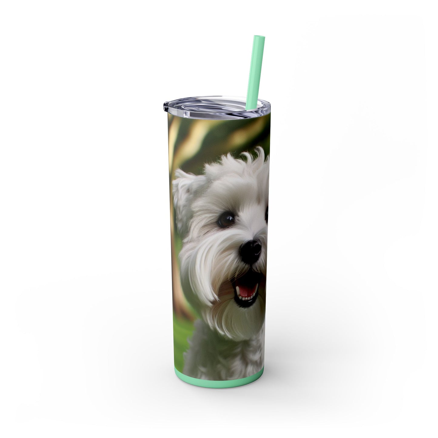 Sealyham Terrier Skinny Tumbler with Straw, 20oz