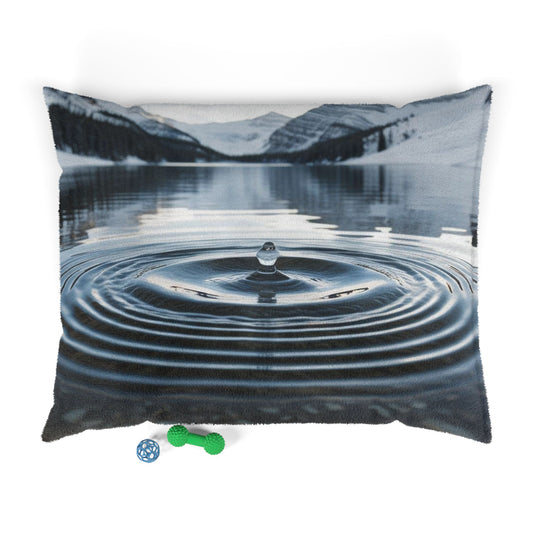 Ripple in a Snowy Mountain Lake Pet Bed