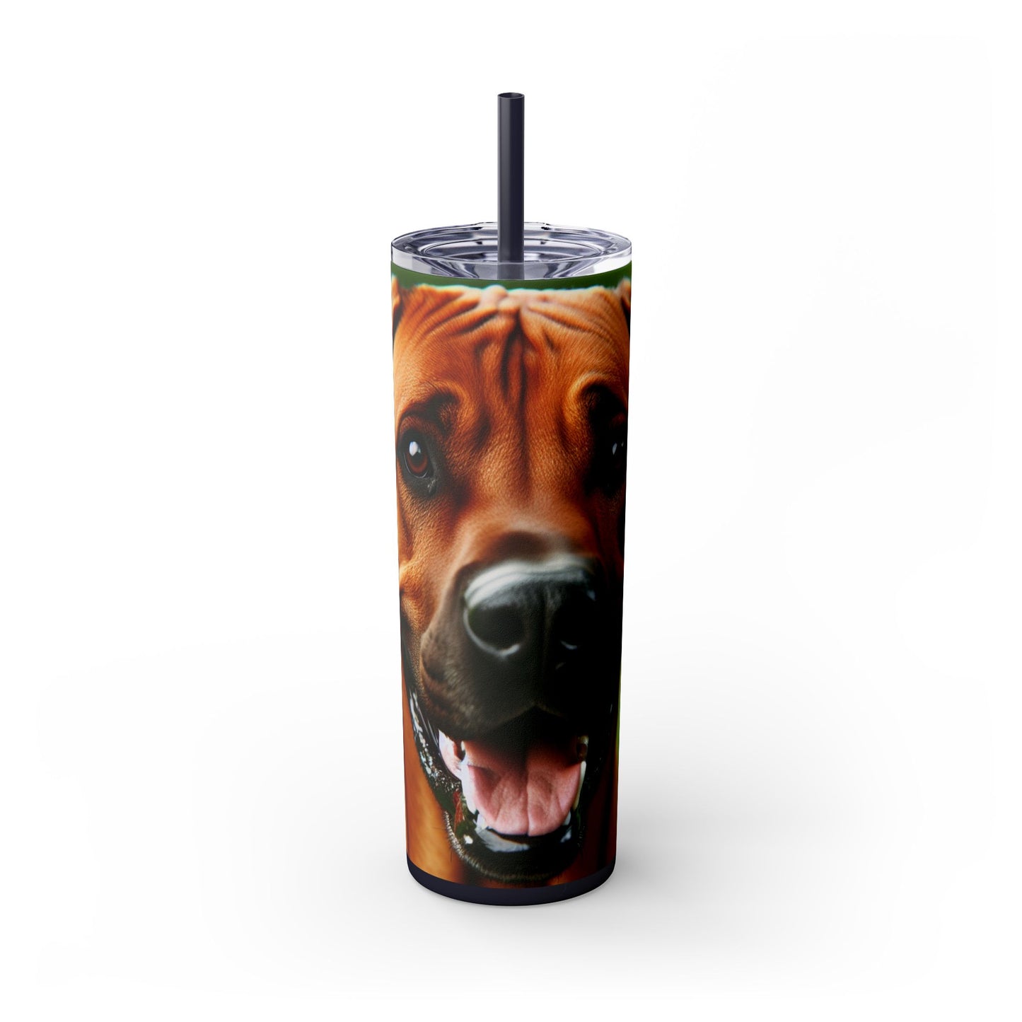 Rhodesian Ridgeback Skinny Tumbler with Straw, 20oz