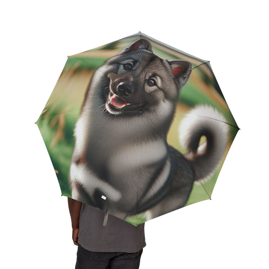 Norwegian Elkhound Semi-Automatic Foldable Umbrella