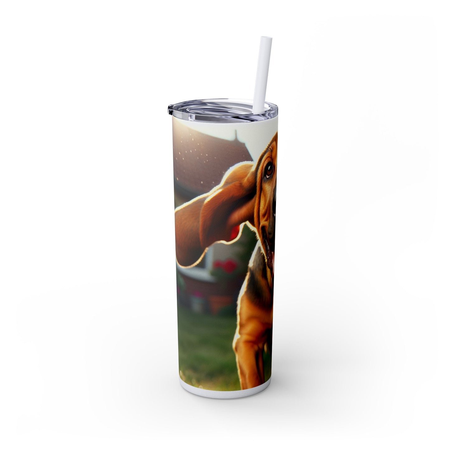 Bloodhound Skinny Tumbler with Straw, 20oz