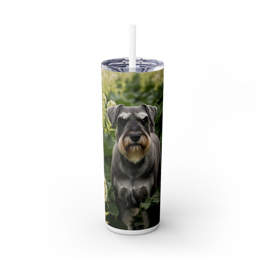 Standard Schnauzer Skinny Tumbler with Straw, 20oz
