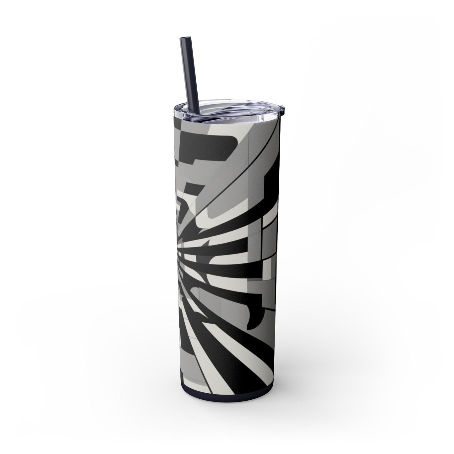 Optical Illusion Skinny Tumbler with Straw, 20oz