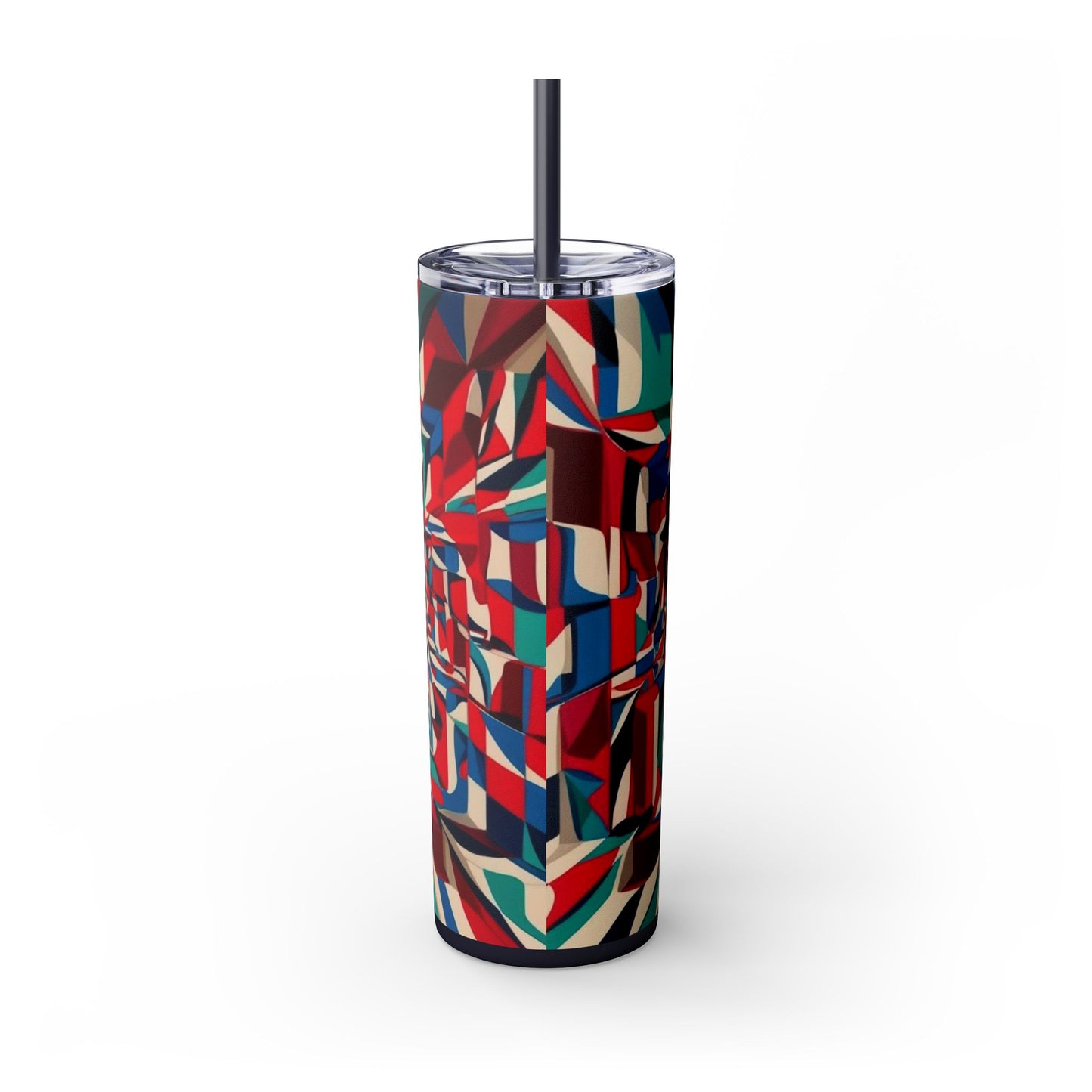 Optical Illusion Skinny Tumbler with Straw, 20oz