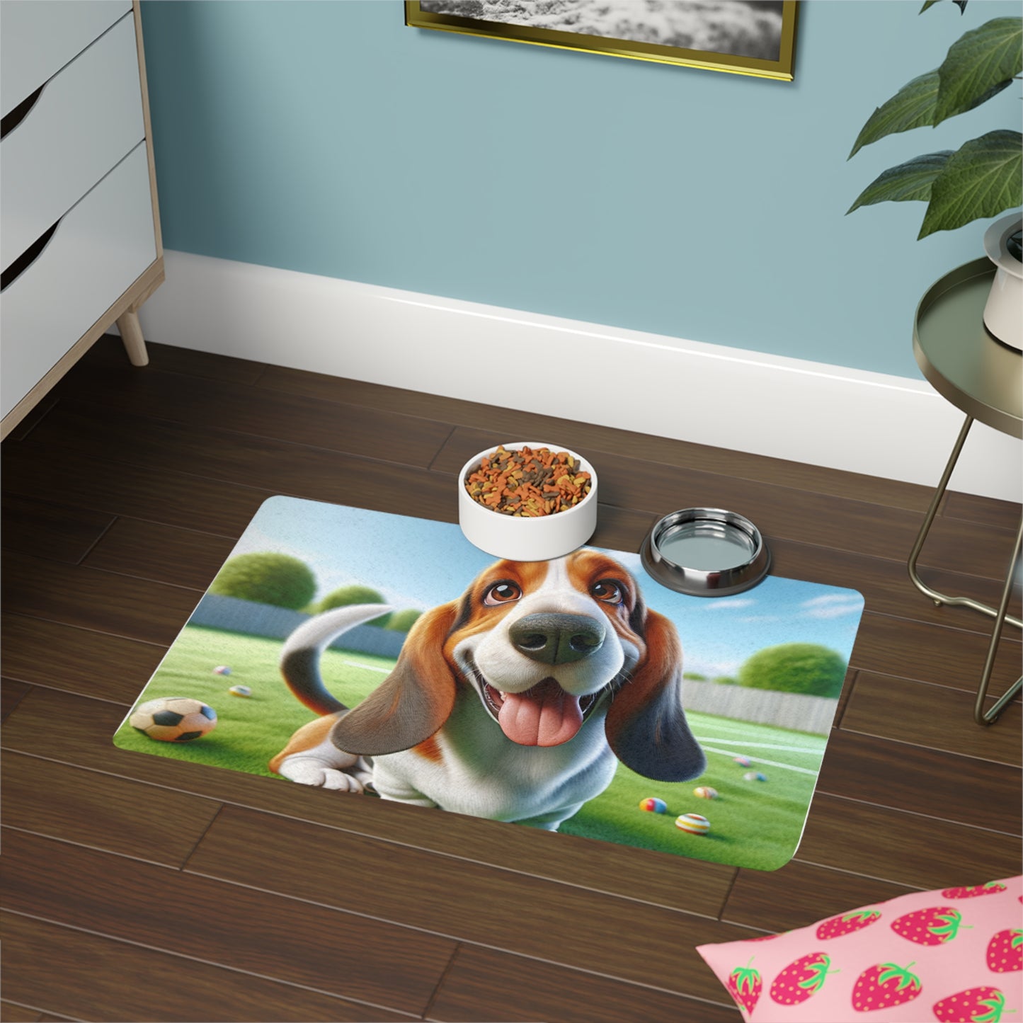 Pet Food Mat (12x18) - Basset Hound