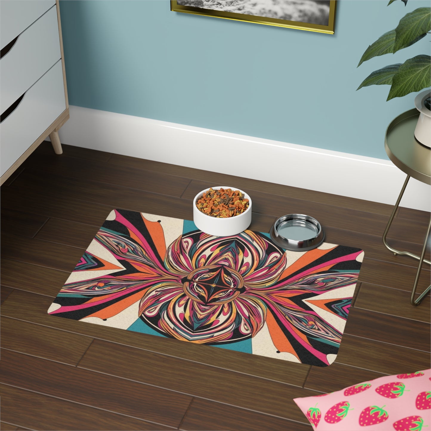 Pet Food Mat (12x18) - Optical Illusion