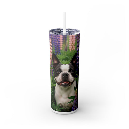 Boston Terrier Tumbler with Straw, 20oz