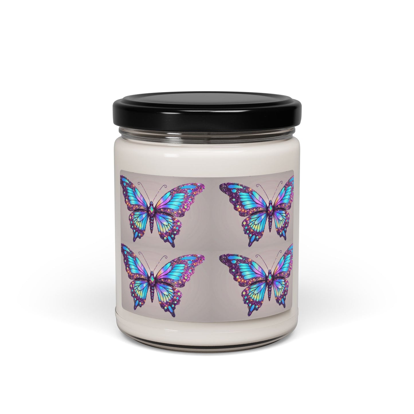 Glittery Psychedelic Butterfly- Scented Soy Candle, 9oz