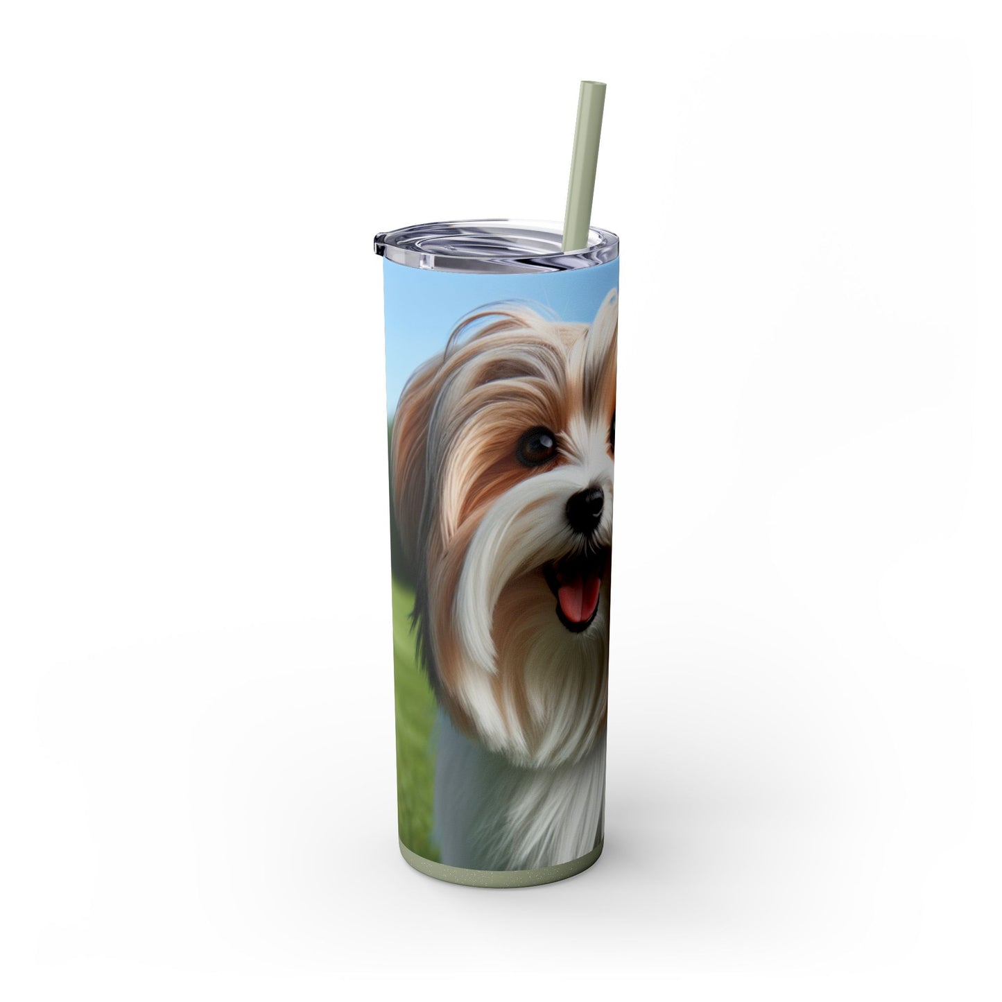 Biewer Terrier Tumbler with Straw, 20oz