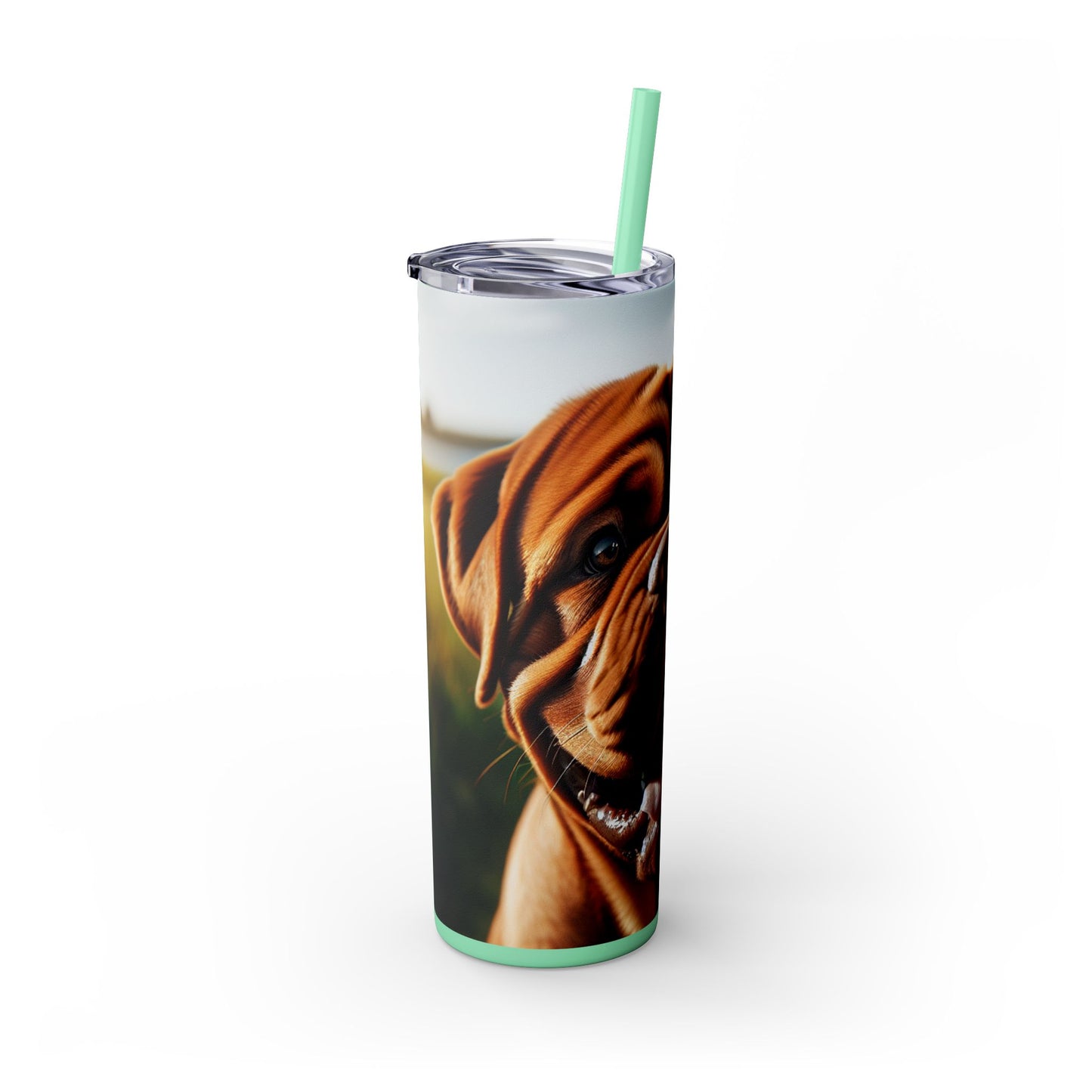 Dogue de Bordeaux Skinny Tumbler with Straw, 20oz