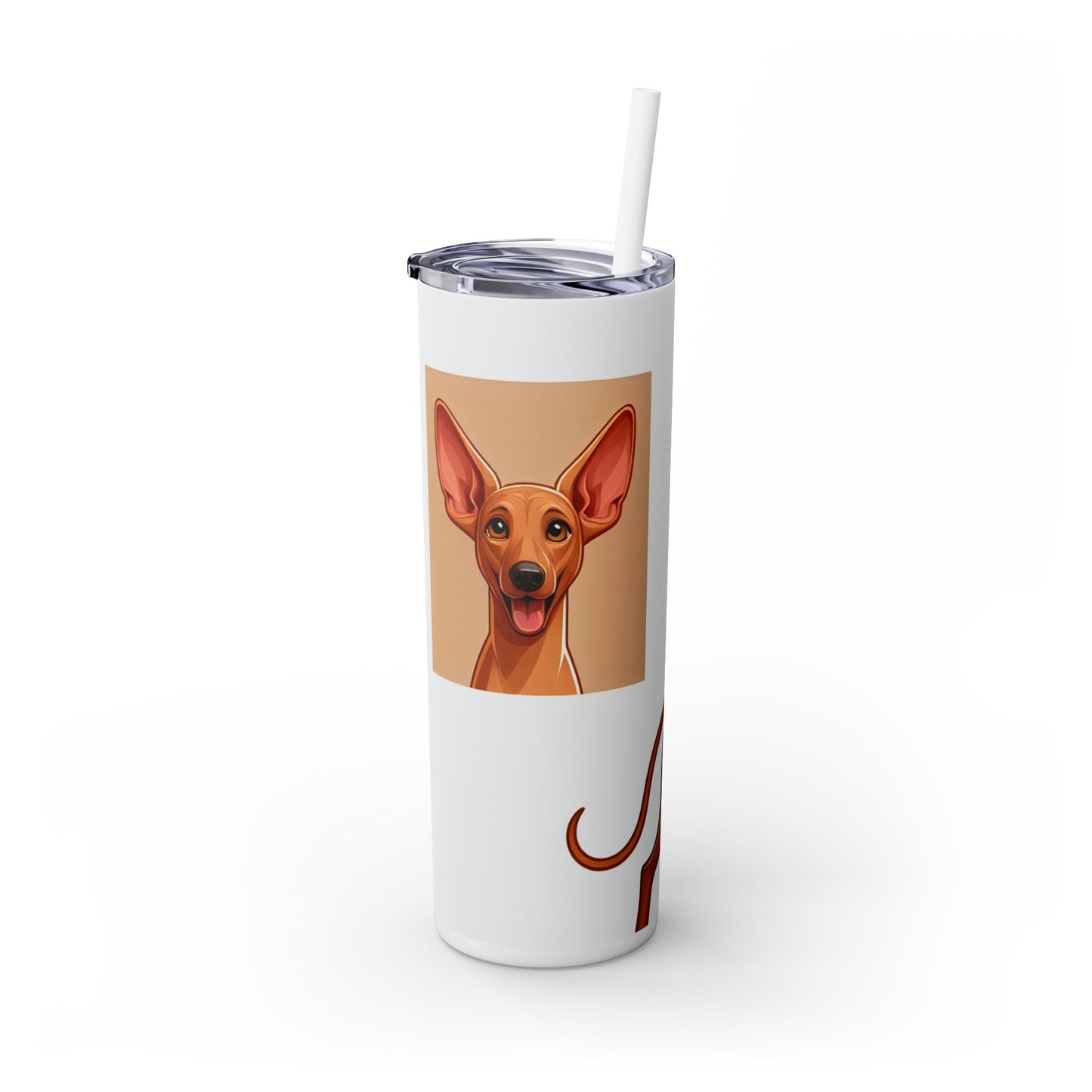 Pharaoh Hound Skinny Tumbler with Straw, 20oz