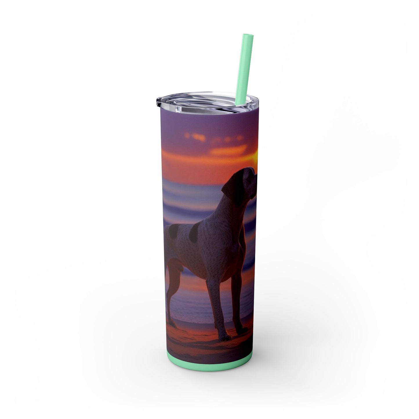 German Shorthaired Pointer Love Skinny Tumbler with Straw, 20oz