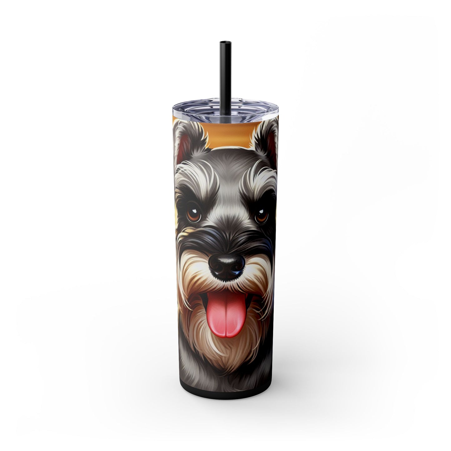 Miniature Schnauzer Skinny Tumbler with Straw, 20oz