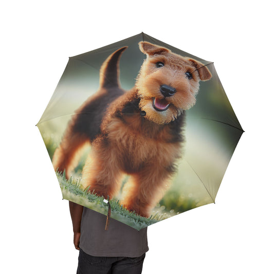 Welsh Terrier Semi-Automatic Foldable Umbrella