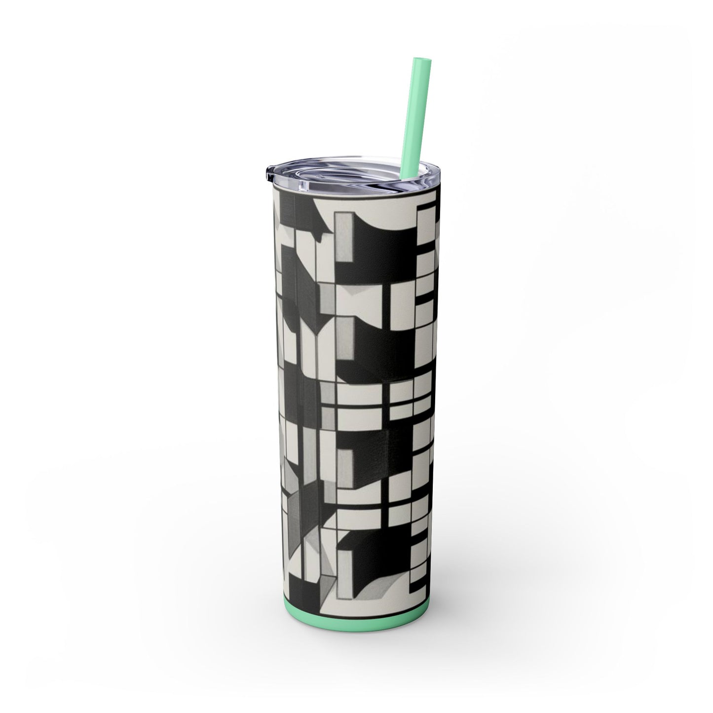 Optical Illusion Skinny Tumbler with Straw, 20oz