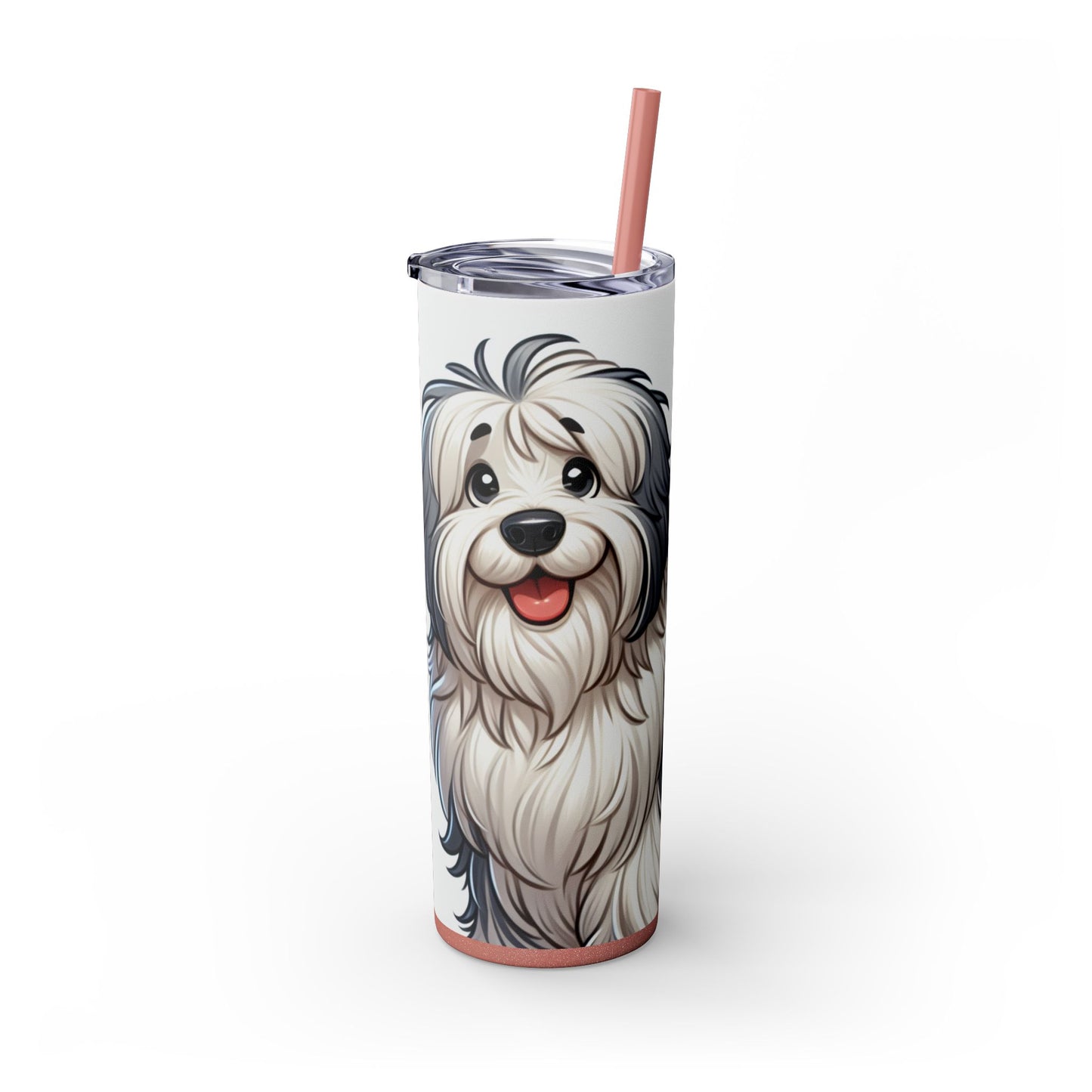 Old English Sheepdog Tumbler with Straw, 20oz