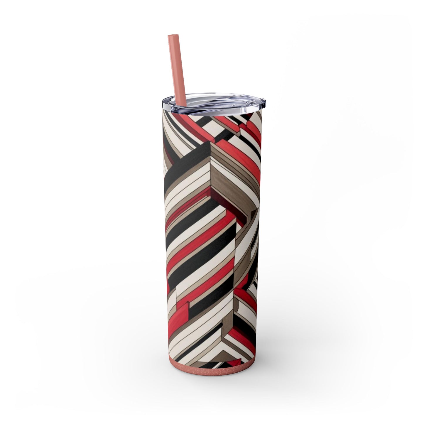 Optical Illusion Skinny Tumbler with Straw, 20oz