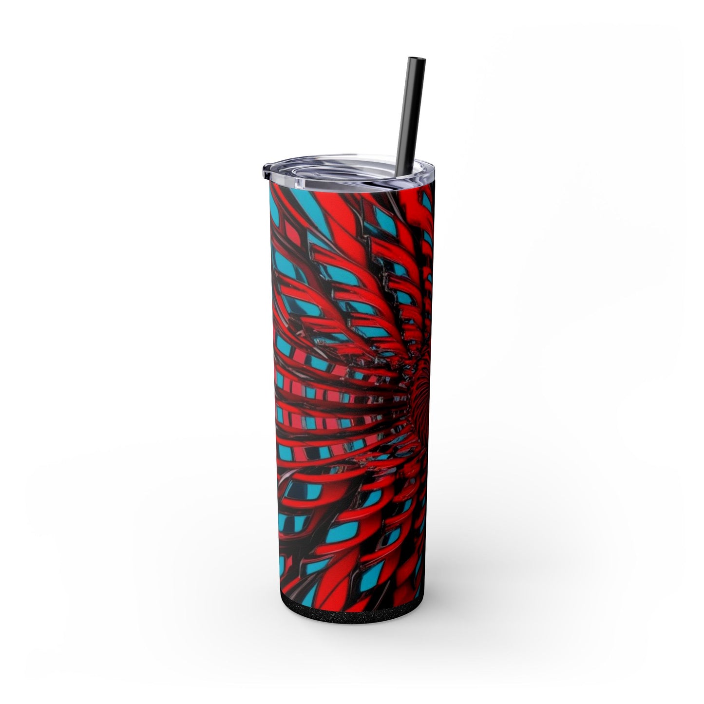 Optical Illusion Skinny Tumbler with Straw, 20oz