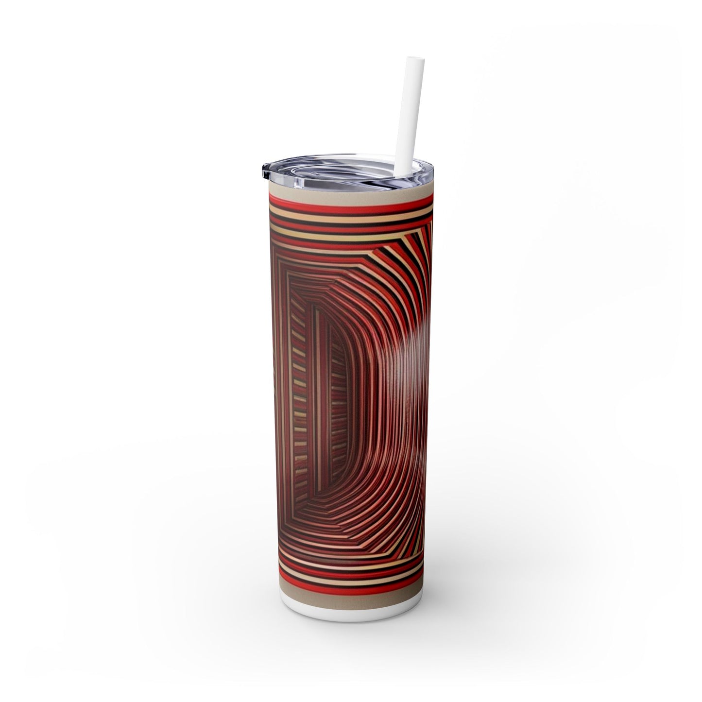 Optical Illusion Skinny Tumbler with Straw, 20oz